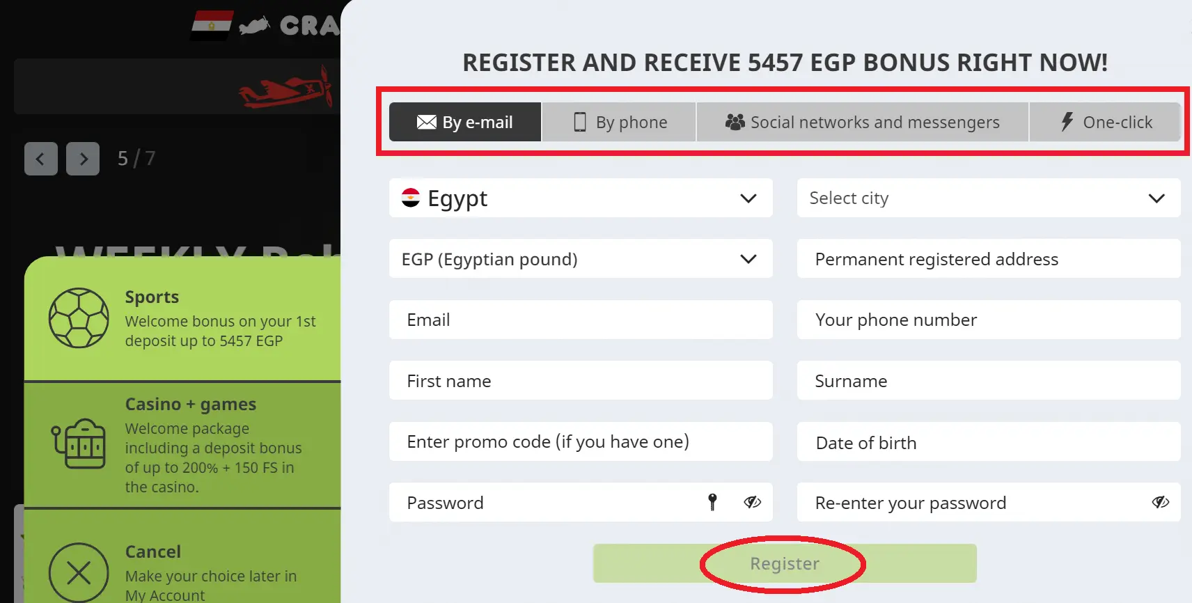 Registration & Login Options Registration & Login Options